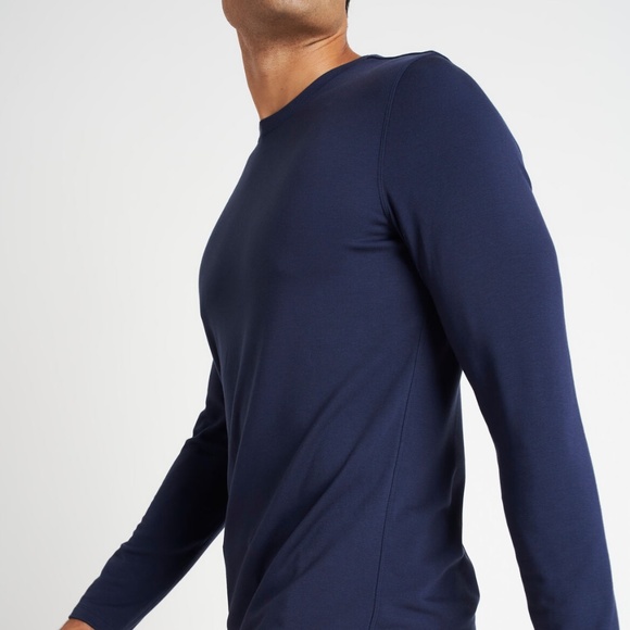 Kit and Ace Other - Kit and Ace Raw Brushed Long Sleeve Crew Neck Tee Dark Navy Mens Large